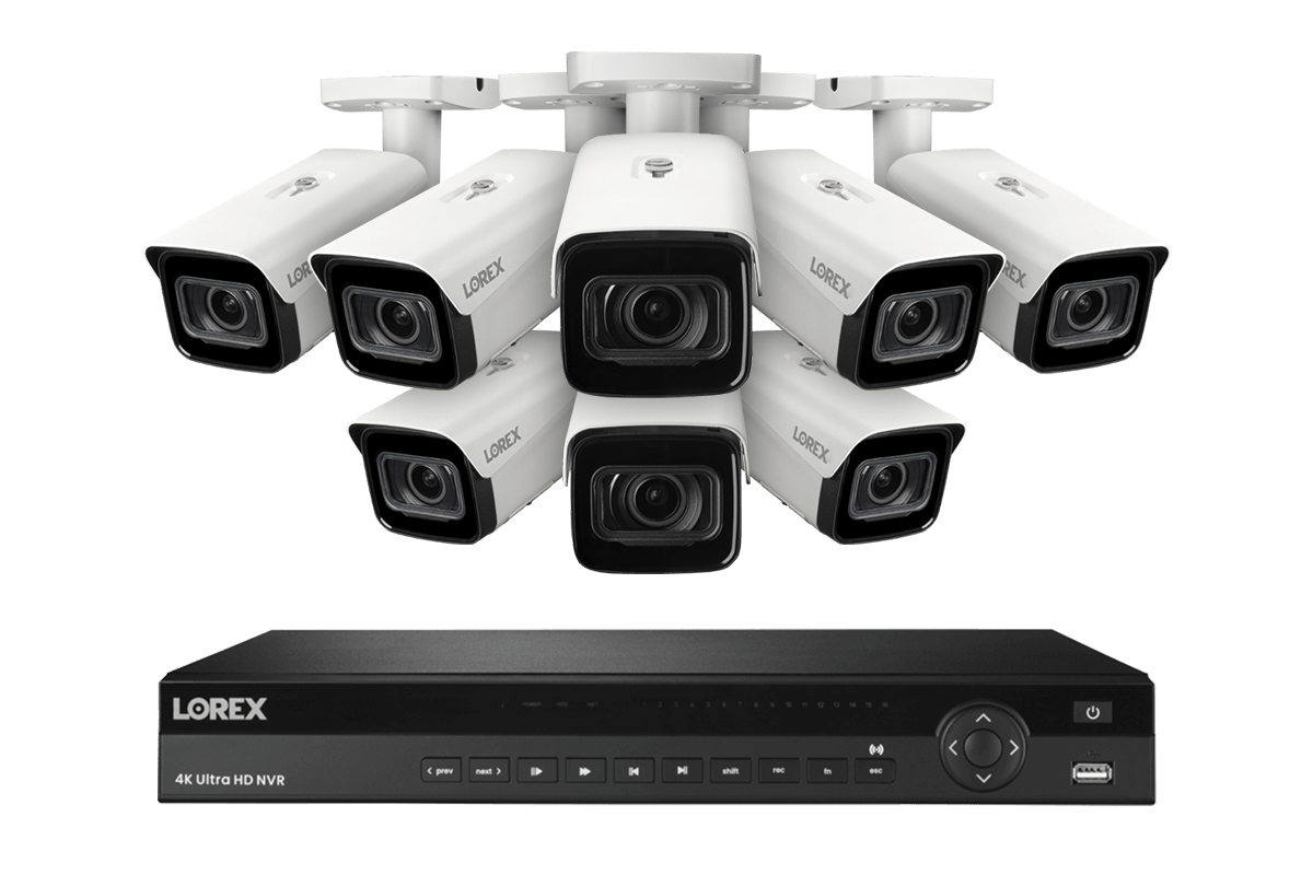 Lorex 4K (16 Camera Capable) 4TB Wired NVR System with Nocturnal 3 Smart IP Bullet Cameras with Motorized Varifocal Lens - White 8