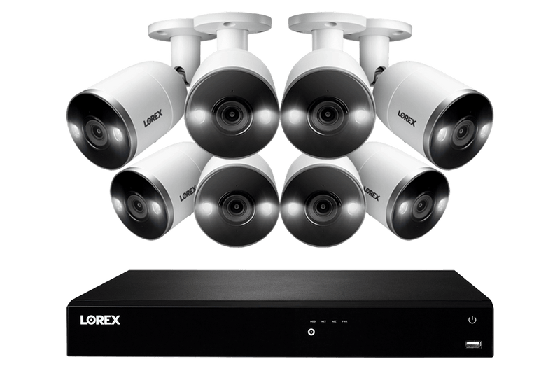 16-Channel 4K Ultra HD Fusion NVR System with 8 Smart Deterrence IP Cameras and 3TB Hard Drive