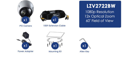 HD 1080p Pan-Tilt-Zoom Camera with 12X Optical Zoom
