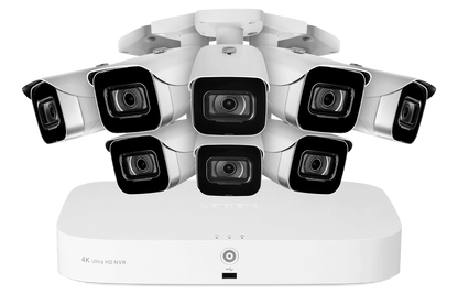 Lorex Fusion 4K 16-Camera Capable (8 Wired + 8 Wi-Fi) 2TB NVR System with Bullet Cameras - White 8