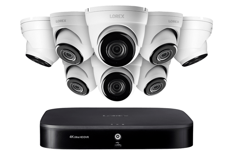 4K Ultra HD 8-Channel Security System with Eight 4K (8MP) Dome Cameras, Advanced Motion Detection and Smart Home Voice Control