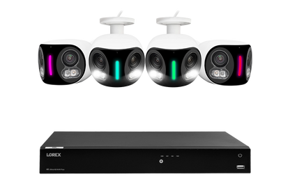 Lorex Fusion NVR with H20 (Halo Series) IP Dual Lens Cameras - 4K 16-Channel 4TB Wired System