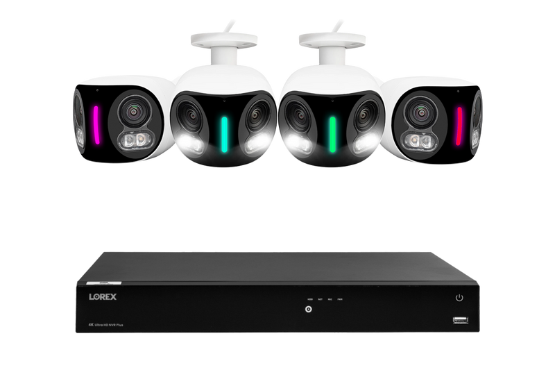 Lorex Fusion NVR with H20 (Halo Series) IP Dual Lens Cameras - 4K 16-Channel 4TB Wired System