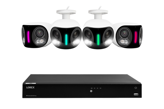 Lorex Fusion NVR with H20 (Halo Series) IP Dual Lens Cameras - 4K 16-Channel 4TB Wired System