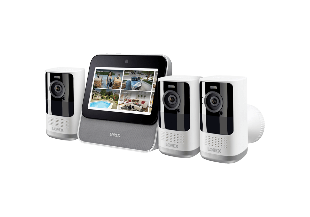 Lorex Smart Home Security Center with 2K Battery Operated Cameras - Open Box
