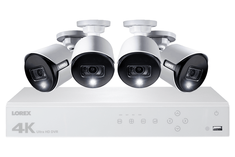 4K Ultra HD 8 Channel Security System with 4 Active Deterrence 4K (8MP) Cameras