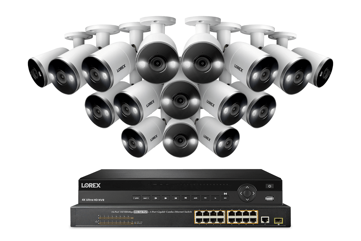 Lorex 32-Channel Nocturnal NVR System with 4K (8MP) IP Bullet Security Cameras