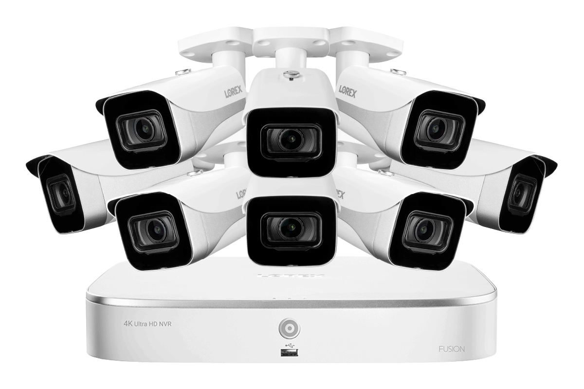 4K Ultra HD 8-Channel IP Security System with 8 4K Ultra HD Security Cameras, Smart Motion Detection and Smart Home Voice Control