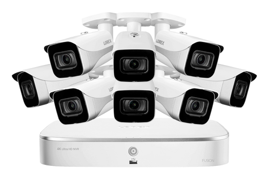4K Ultra HD 8-Channel IP Security System with 8 4K Ultra HD Security Cameras, Smart Motion Detection and Smart Home Voice Control