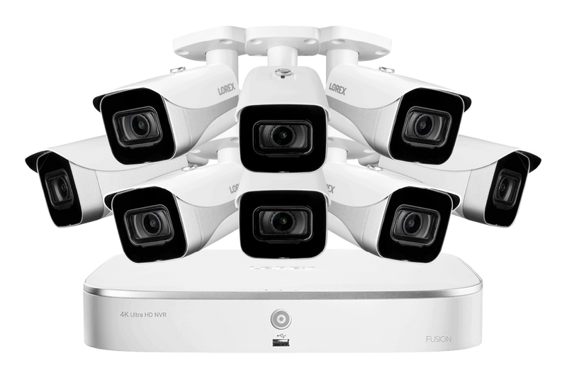 4K Ultra HD 8-Channel IP Security System with 8 4K Ultra HD Security Cameras, Smart Motion Detection and Smart Home Voice Control