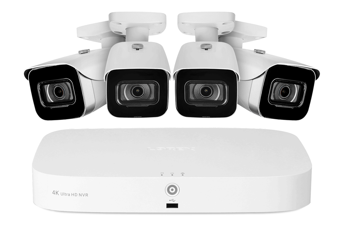 Lorex Fusion 4K 16-Camera Capable (8 Wired + 8 Wi-Fi) 2TB NVR System with 4 IP Bullet Cameras