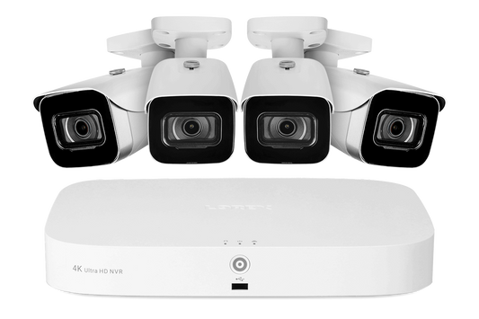 Lorex Fusion 4K 16-Camera Capable (8 Wired + 8 Wi-Fi) 2TB NVR System with 4 IP Bullet Cameras
