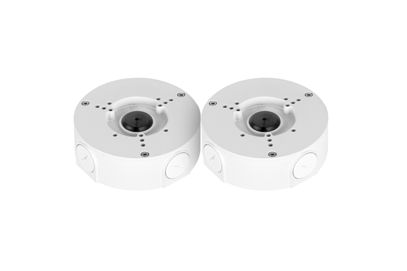Outdoor Round Junction Box for 3 Screw Base Cameras (White, 2-pack)