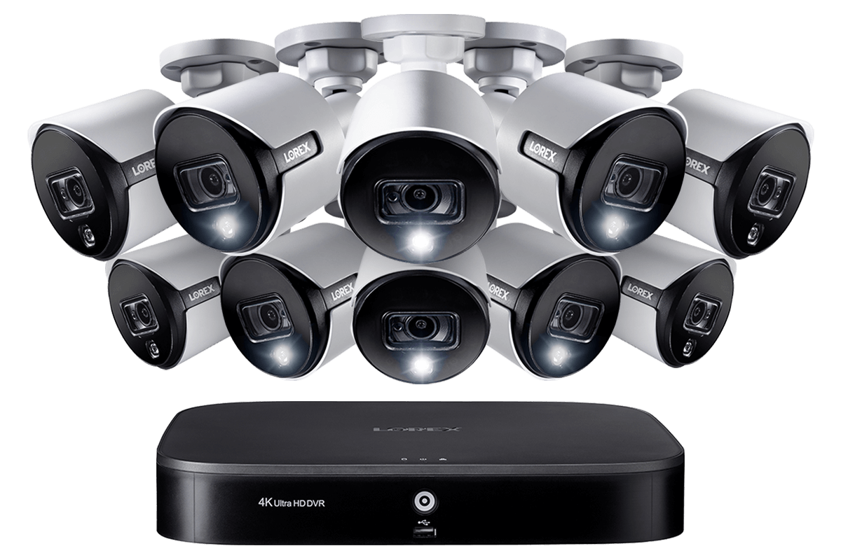 4K Ultra HD 16-Channel Security System with 10 Active Deterrence 4K (8MP) Cameras, Advanced Motion Detection and Smart Home Voice Control