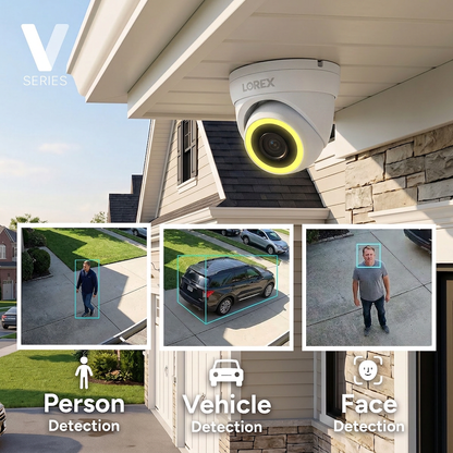 Lorex Connect (New App) | V-Series | 8Ch 4K NVR System | 3 V5 Dome PoE Cameras
