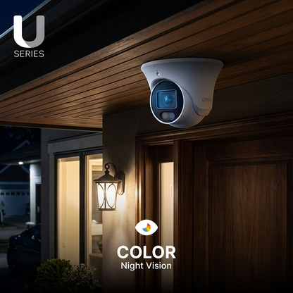 Lorex Connect U3 4K PoE Turret Camera with Red & Blue Deterrence Lights