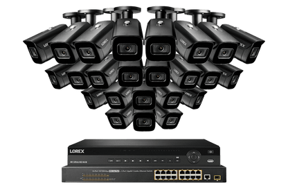 Lorex 4K (32 Camera Capable) 8TB Wired NVR System with Nocturnal 3 Smart IP Bullet Cameras Featuring Motorized Varifocal Lens and 30FPS Recording