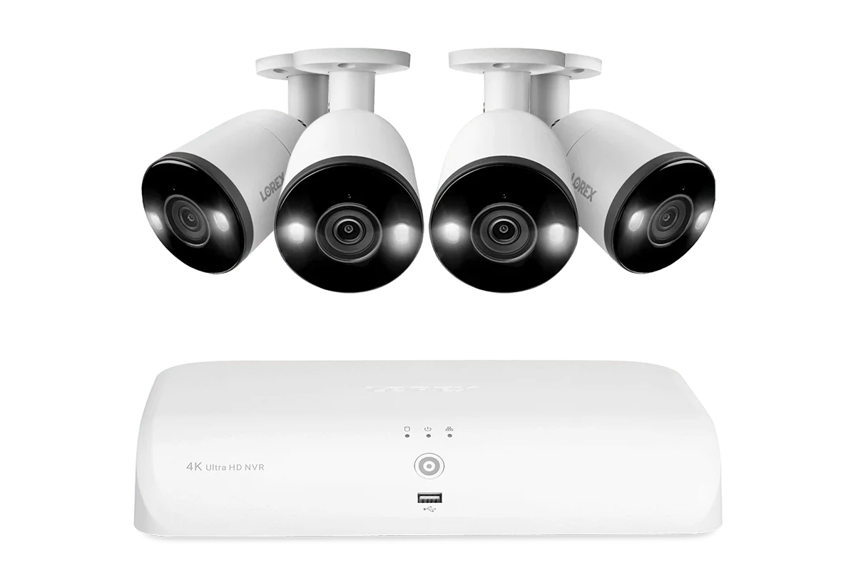 Lorex Fusion 4K 16-Camera Capable (8 Wired + 8 Wi-Fi) 2TB NVR System with 4 Bullet Cameras Featuring Smart Deterrence and 2-Way Audio - Lorex Technology Inc.