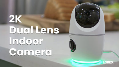 Lorex 2K Dual Lens Indoor Pan-Tilt Wi-Fi Security Camera