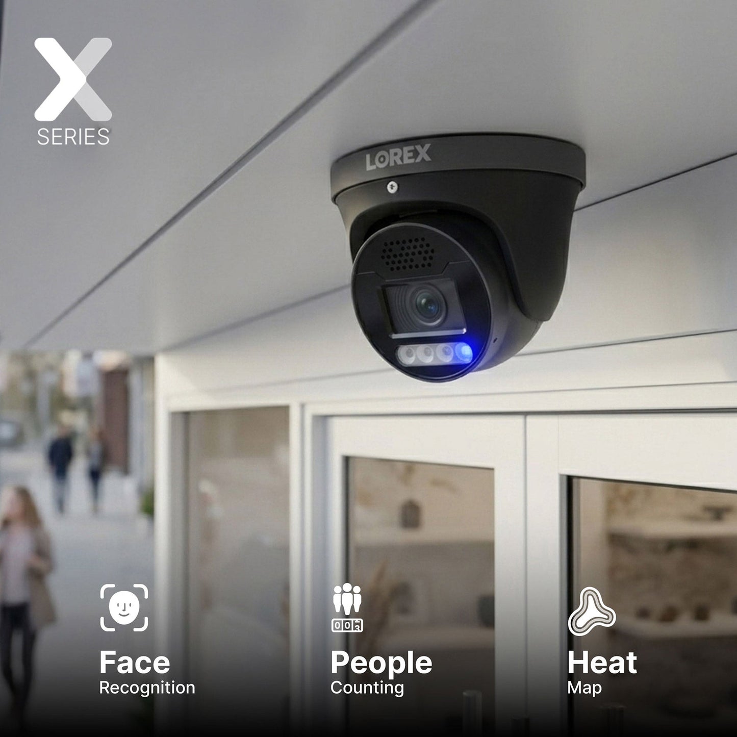 Lorex Connect X5 4K PoE Turret Camera with AI Color Night Vision - White/Black