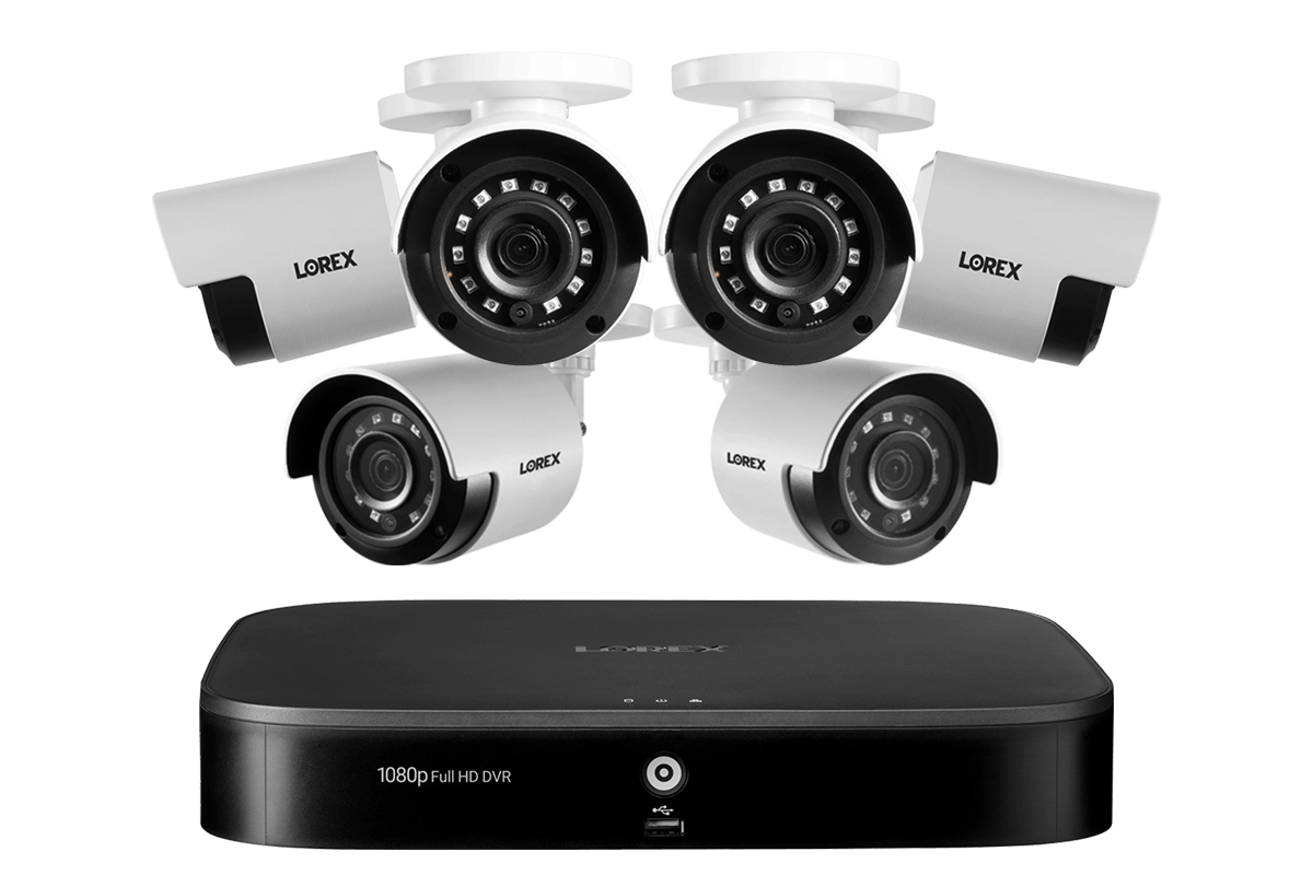 1080p 8-channel 1TB Wired DVR System with 6 Cameras