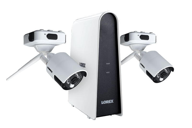 1080p Wire Free Camera System, featuring 2 Battery Powered White Outdoor Cameras and 16GB DVR - Lorex Corporation