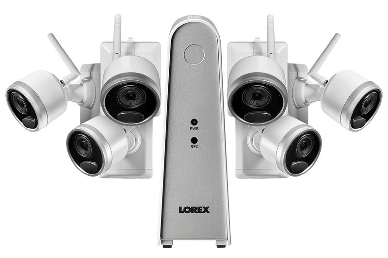 1080p Wire-Free camera system with 6 battery operated cameras, 65ft night vision, mic and speaker for two way audio, No Monthly Fees - Lorex Corporation
