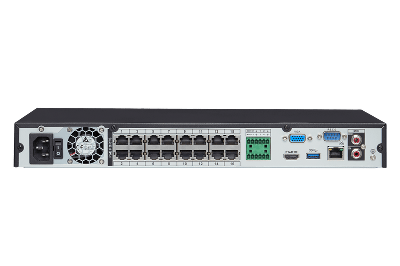16-Channel 4K Nocturnal IP NVR System with Eight Outdoor 4K (8MP) Metal Cameras with 4x Optical Zoom and Audio Recording - Lorex Corporation