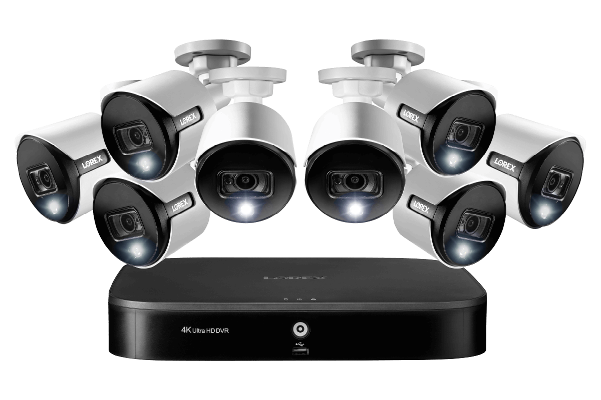 4K 8-channel 2TB Wired DVR System with Active Deterrence Cameras - Lorex Corporation