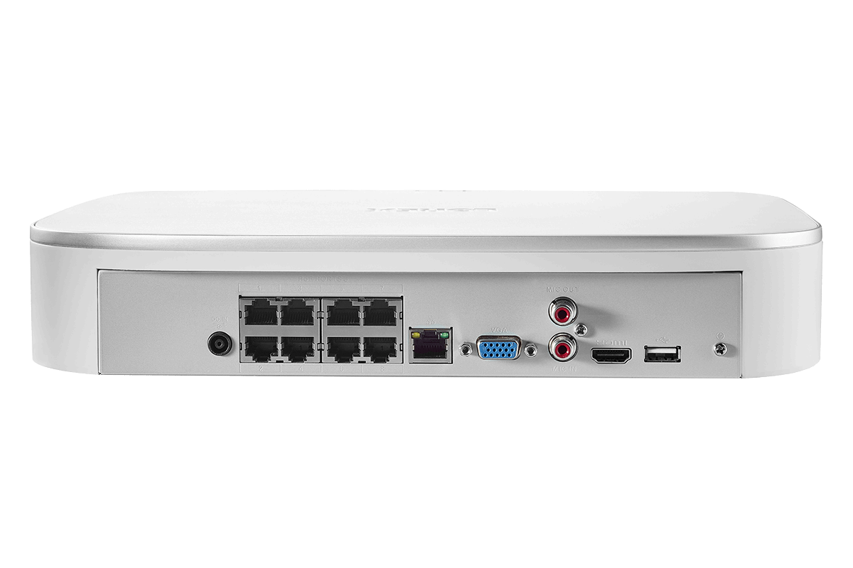 4K Nocturnal IP NVR System with Four Outdoor 4K (8MP) IP Bullet and Four 4K Audio Dome Cameras, 4x Optical Zoom and 250FT Night Vision - Lorex Corporation