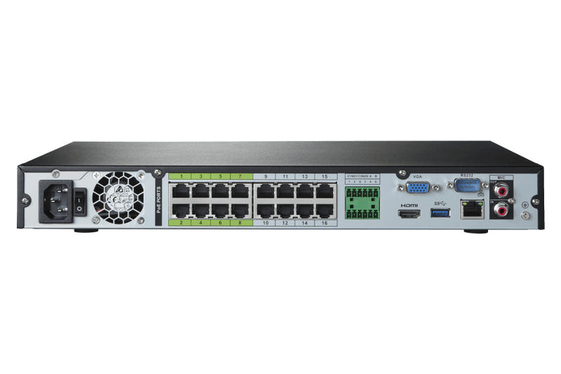 4K Nocturnal IP System with 16-channel NVR and Eight 4K Smart IP Security Cameras with Real-Time 30FPS Recording and Listen-in Audio - Lorex Corporation
