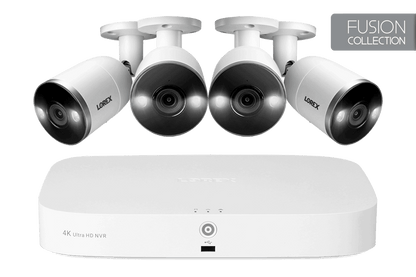 4K NVR Security System with 4 Smart Deterrence Cameras, Fusion Capabilities and Smart Motion Detection Plus - Lorex Corporation