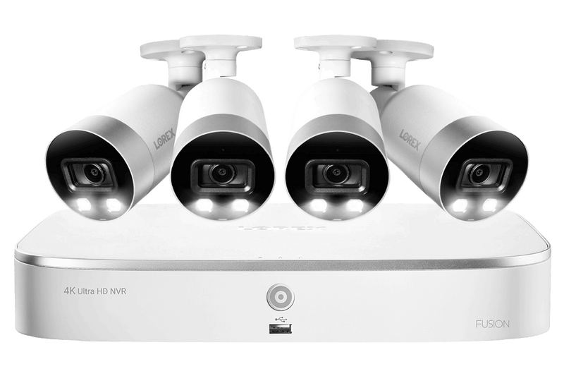 4K Ultra HD 8-Channel IP Security System with 4 Smart Deterrence 4K (8MP) Cameras, Smart Motion Detection and Smart Home Voice Control - Lorex Corporation