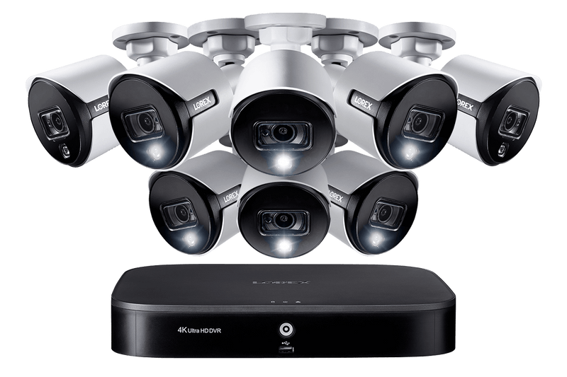 4K Ultra HD 8-Channel Security System with 8 Active Deterrence 4K (8MP) Cameras, Advanced Motion Detection and Smart Home Voice Control - Lorex Corporation