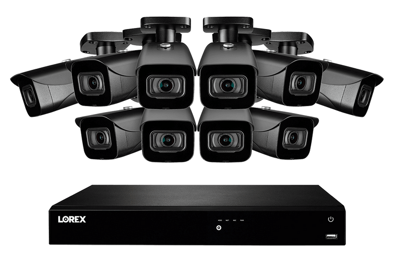 4K Ultra HD IP 16-Channel NVR System with 10 Outdoor 4K (8MP) IP Cameras, 130FT Night Vision, 3TB Hard Drive, Smart Motion Detection and Smart Home Voice Control - Lorex Corporation