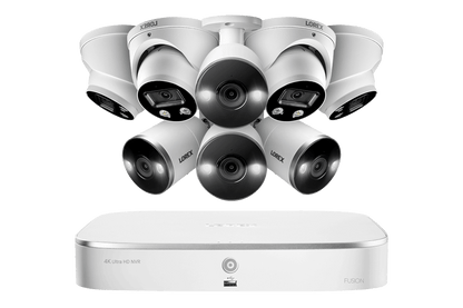 8-Channel Fusion NVR System with Dome and Bullet Smart Deterrence 4K IP Cameras - Lorex Corporation