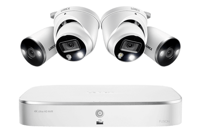8-Channel Fusion NVR System with Dome and Bullet Smart Deterrence 4K IP Cameras - Lorex Corporation