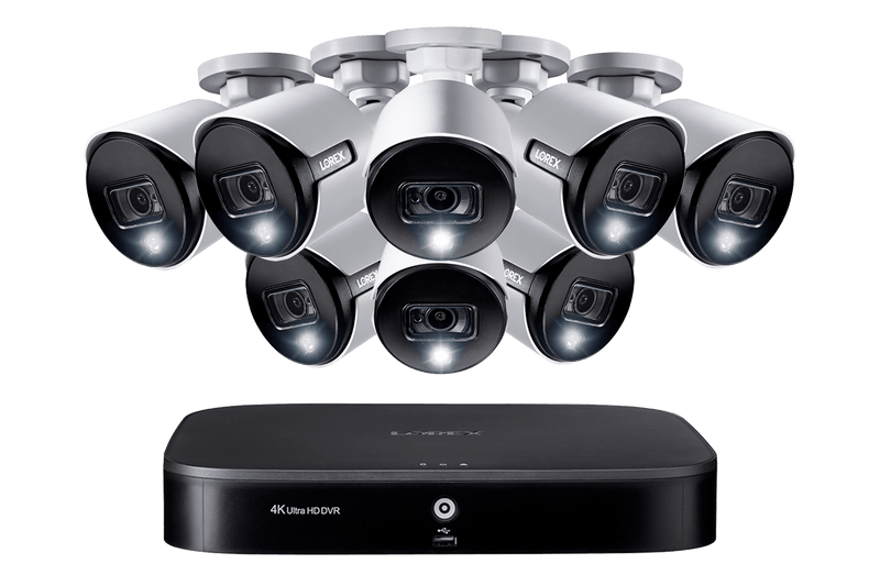 8-channel Smart DVR System with Eight 2K (5MP) Deterrence Security Cameras - Lorex Corporation