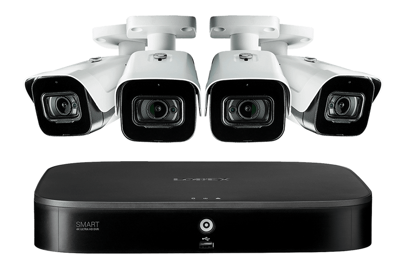 8-Channel System with Four 4K (8PM) Outdoor Cameras featuring Listen-In Audio, Smart Motion Detection and Color Night Vision - Lorex Corporation