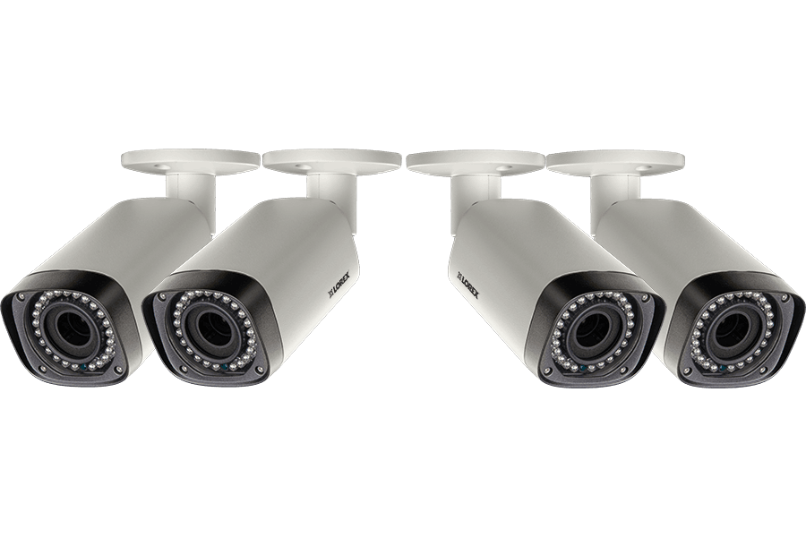 Indoor/Outdoor Security Cameras with Motorized Lenses (4-Pack) - Lorex Corporation