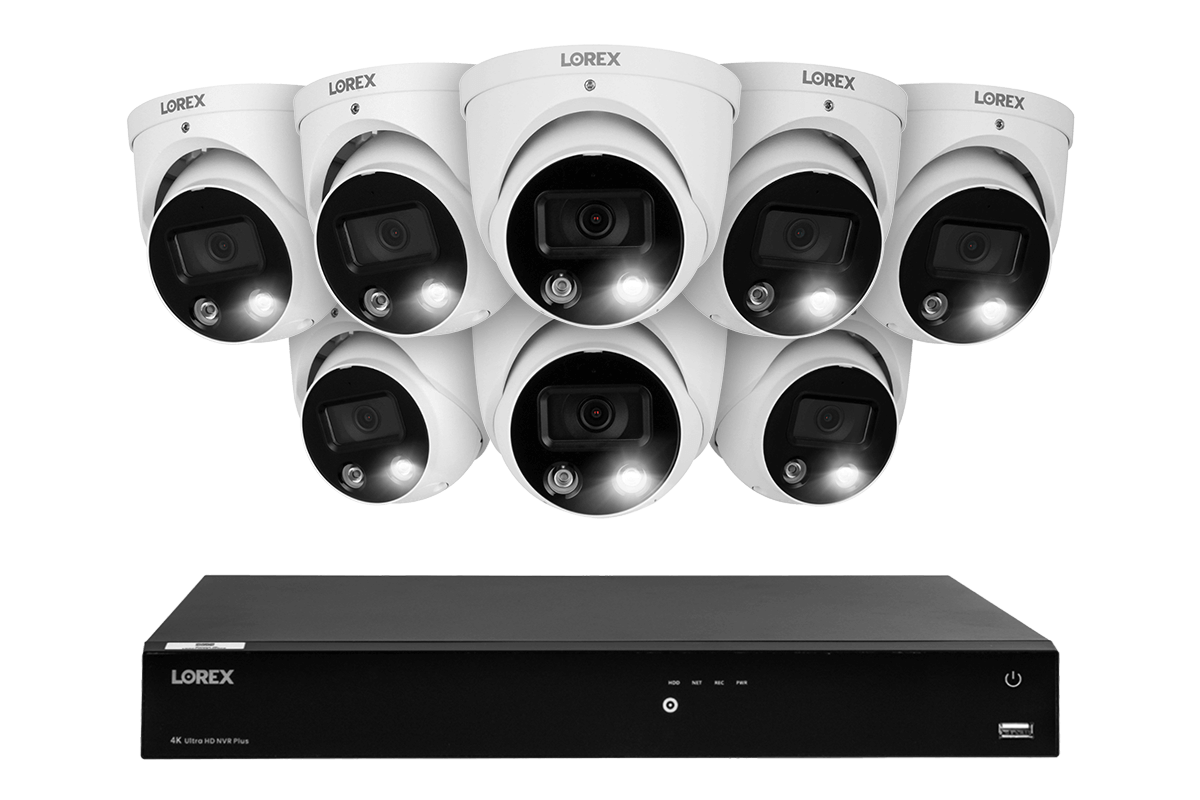 Lorex 16-channel Fusion NVR System with 8 Smart Deterrence Security Cameras - Lorex Corporation