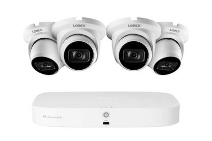 Lorex 4K 16-Camera Capable (8 Wired + 8 Fusion Wi-Fi) 2TB Wired NVR System with IP Dome Cameras featuring Listen-In Audio - Lorex Corporation