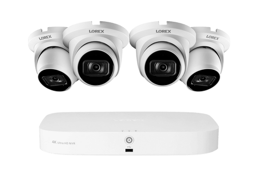 Lorex 4K 16-Camera Capable (8 Wired + 8 Fusion Wi-Fi) 2TB Wired NVR System with IP Dome Cameras featuring Listen-In Audio - Lorex Corporation