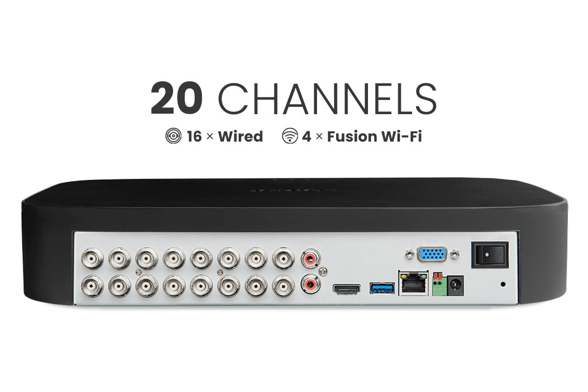 Lorex 4K 20 Camera Capable (16 Wired and 4 Fusion Wi-Fi) 2TB Wired DVR System with 8 Smart Deterrence Cameras - Lorex Corporation
