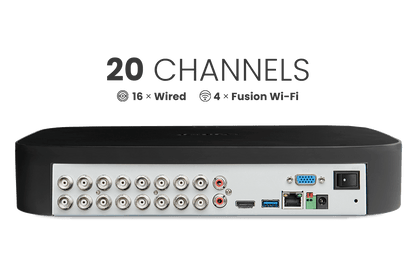 Lorex 4K 20 Camera Capable (16 Wired and 4 Fusion Wi-Fi) 2TB Wired DVR System with 8 Smart Deterrence Cameras - Lorex Corporation