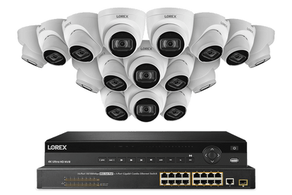 Lorex 4K (32 Camera Capable) 8TB Wired NVR System with IP Dome Cameras Featuring Listen-In Audio - Lorex Corporation