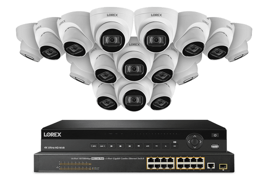 Lorex 4K (32 Camera Capable) 8TB Wired NVR System with IP Dome Cameras Featuring Listen-In Audio - Lorex Corporation