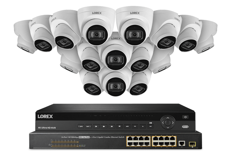 Lorex 4K (32 Camera Capable) 8TB Wired NVR System with IP Dome Cameras Featuring Listen-In Audio - Lorex Corporation