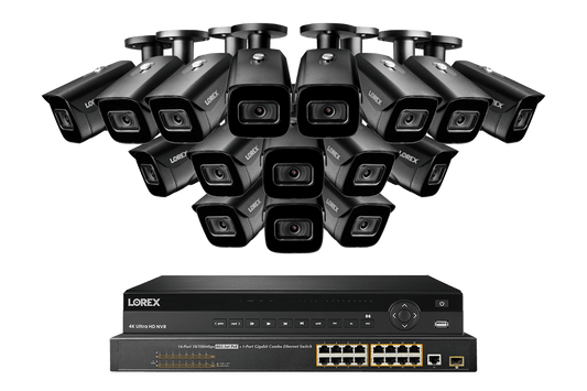 Lorex 4K (32 Camera Capable) 8TB Wired NVR System with Nocturnal 3 Smart IP Bullet Cameras Featuring Motorized Varifocal Lens and 30FPS Recording - Lorex Corporation