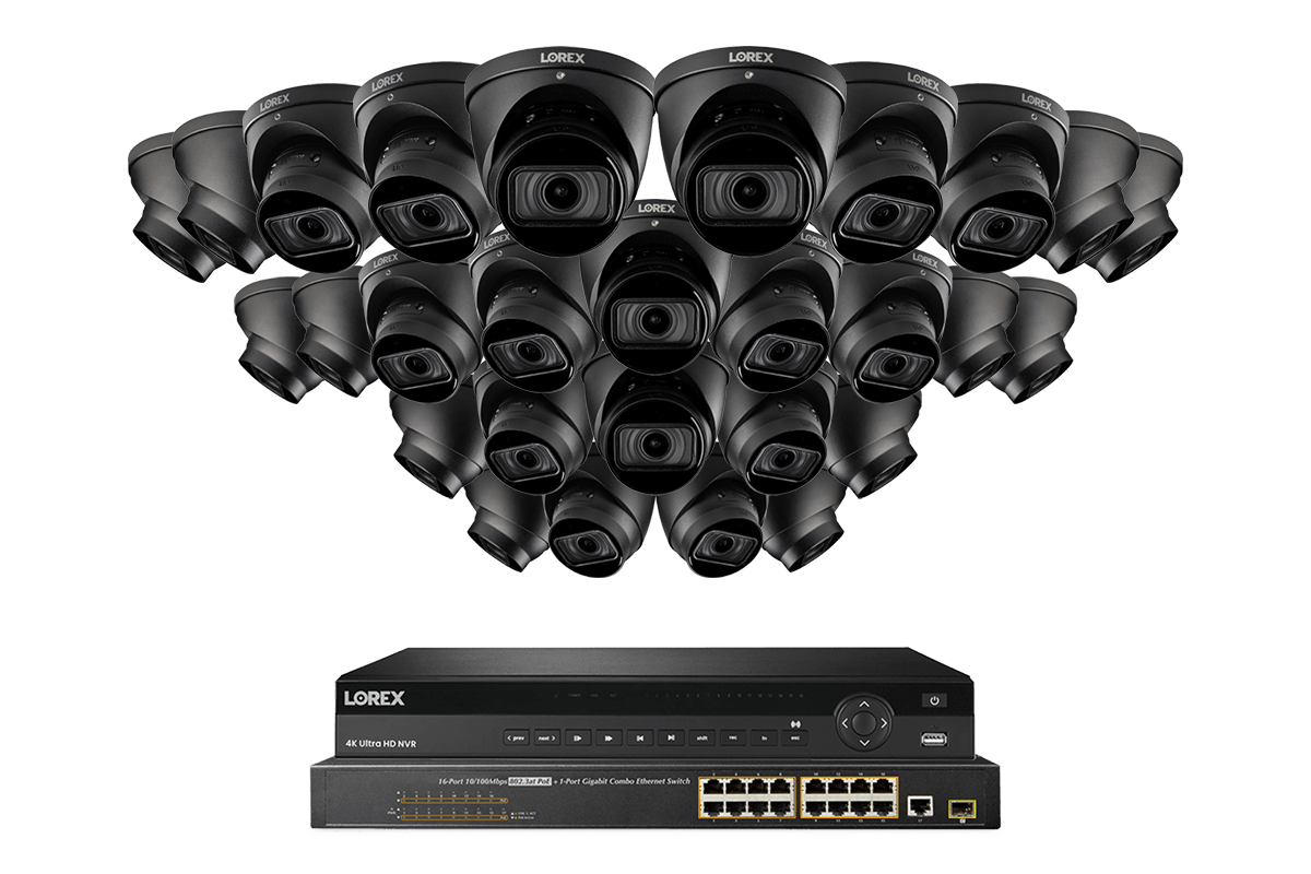 Lorex 4K (32 Camera Capable) 8TB Wired NVR System with Nocturnal 3 Smart IP Dome Cameras Featuring Motorized Varifocal Lens and 30FPS Recording - Lorex Corporation